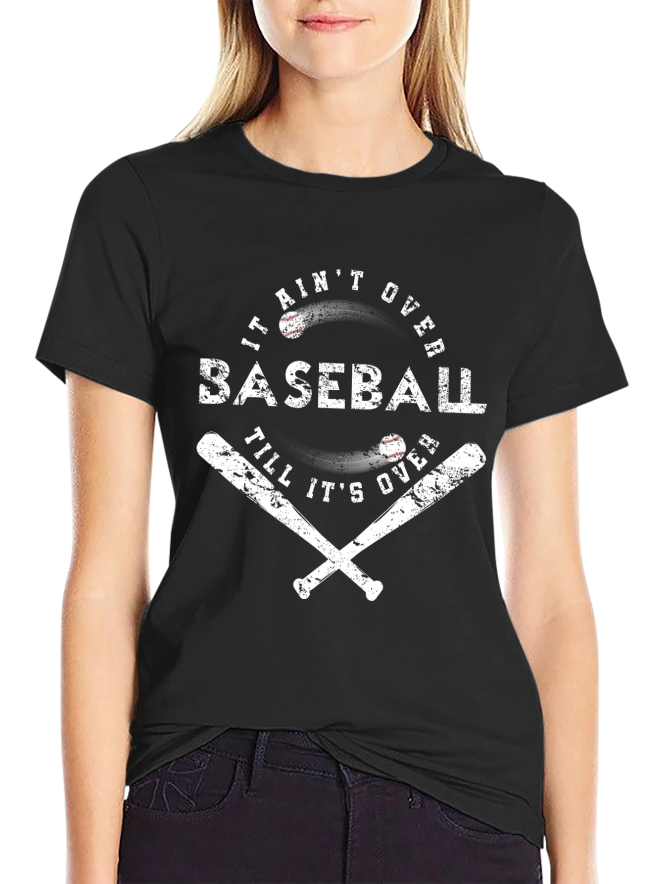 Baseball Graphic Tee - It Aint Over T-Shirt
