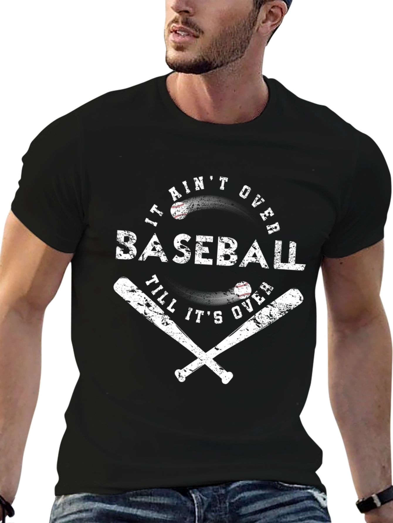 Baseball Graphic Tee - It Aint Over T-Shirt