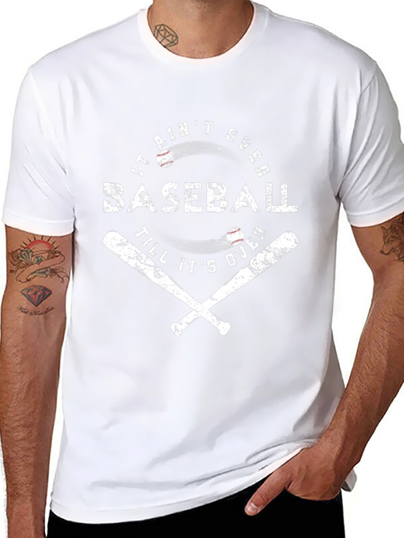 Baseball Graphic Tee - It Aint Over T-Shirt