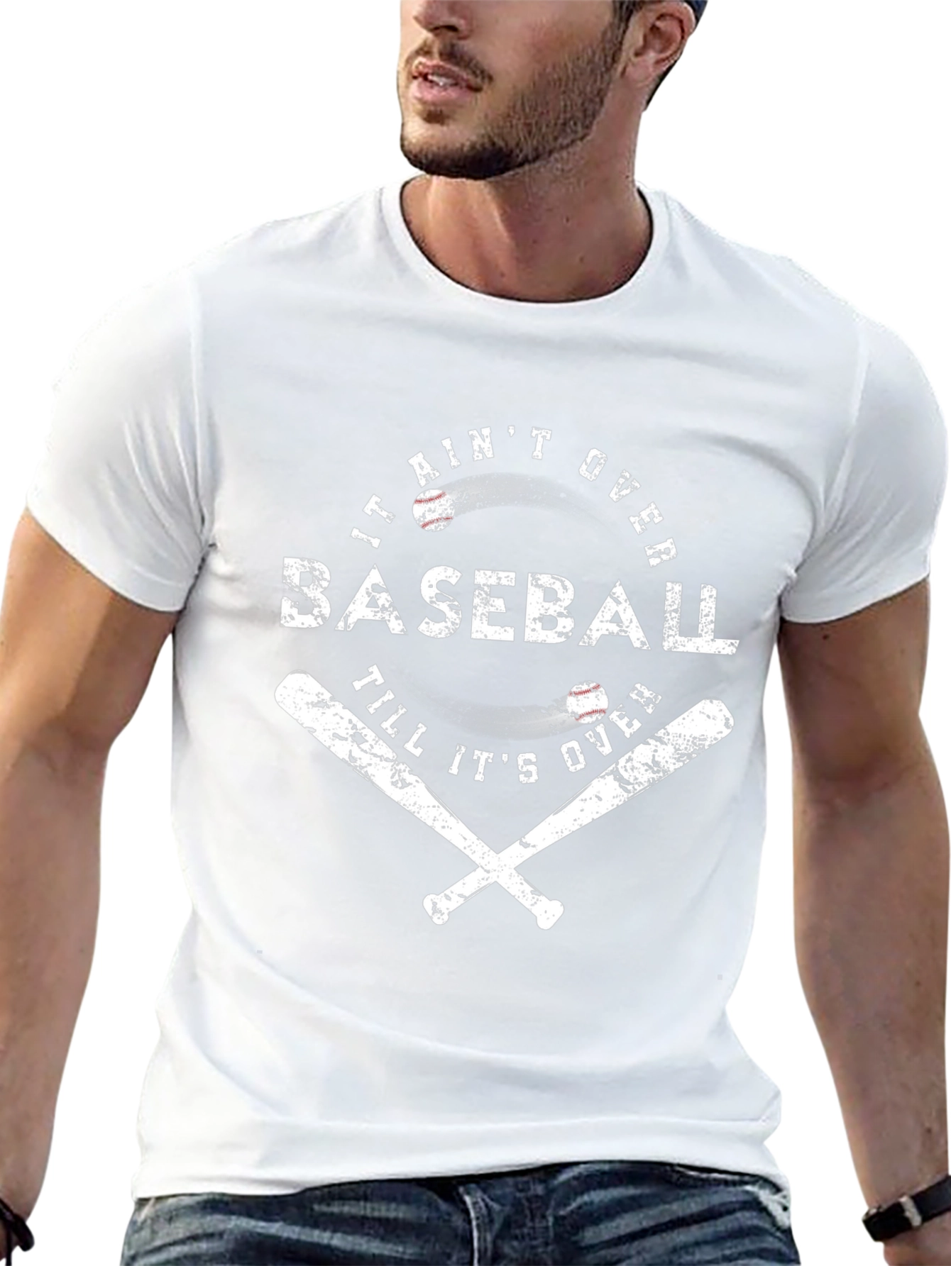 Baseball Graphic Tee - It Aint Over T-Shirt