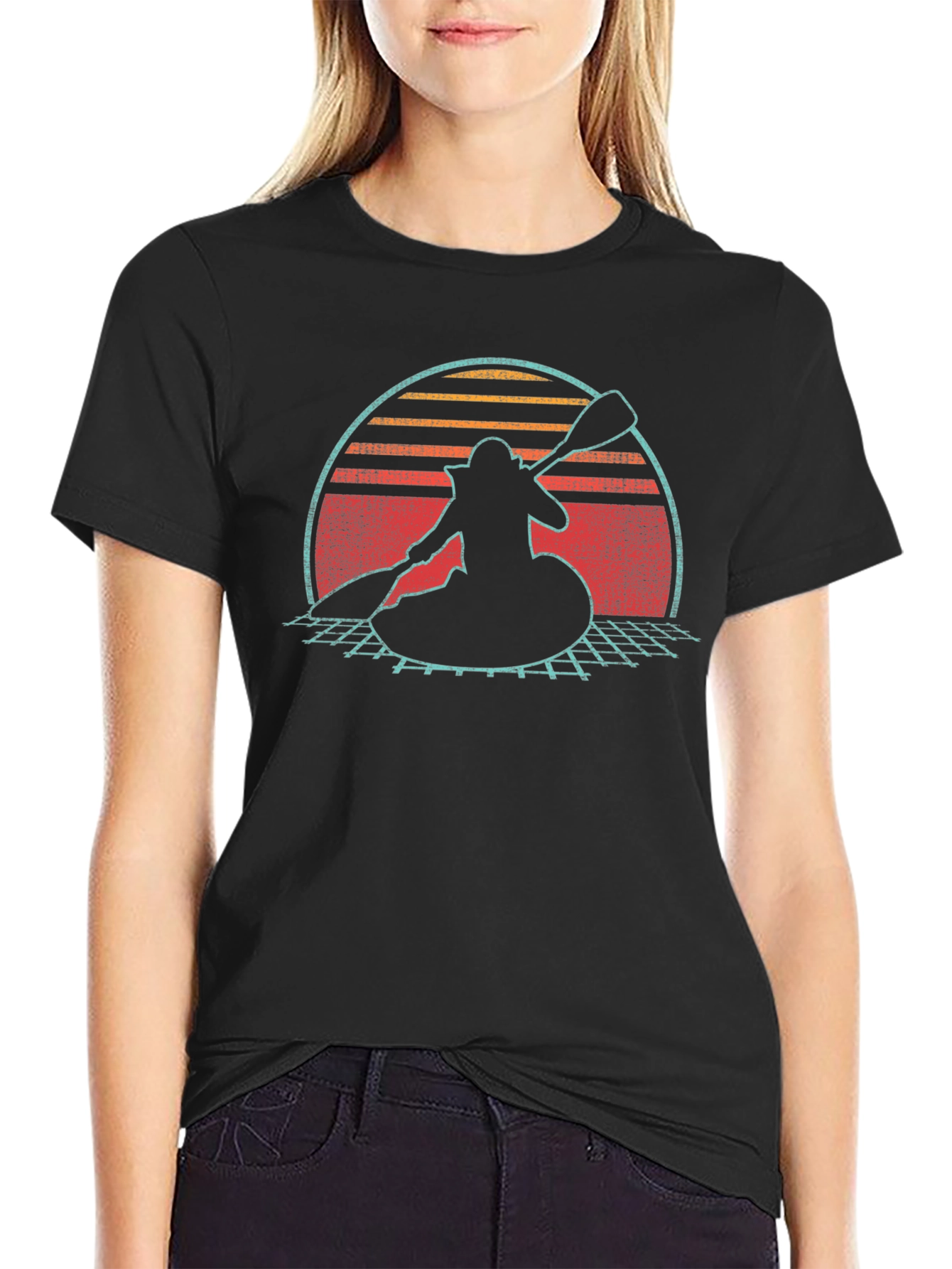 Retro Kayak Sunset T-Shirt