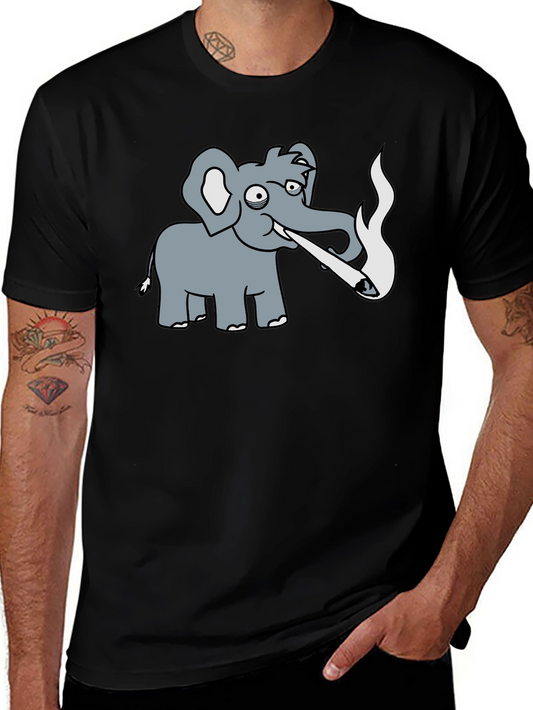 Humorous Elephant T-Shirt - Casual Black Tee