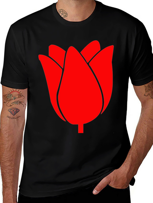 Red Tulip Graphic Tee - Modern Casual Style