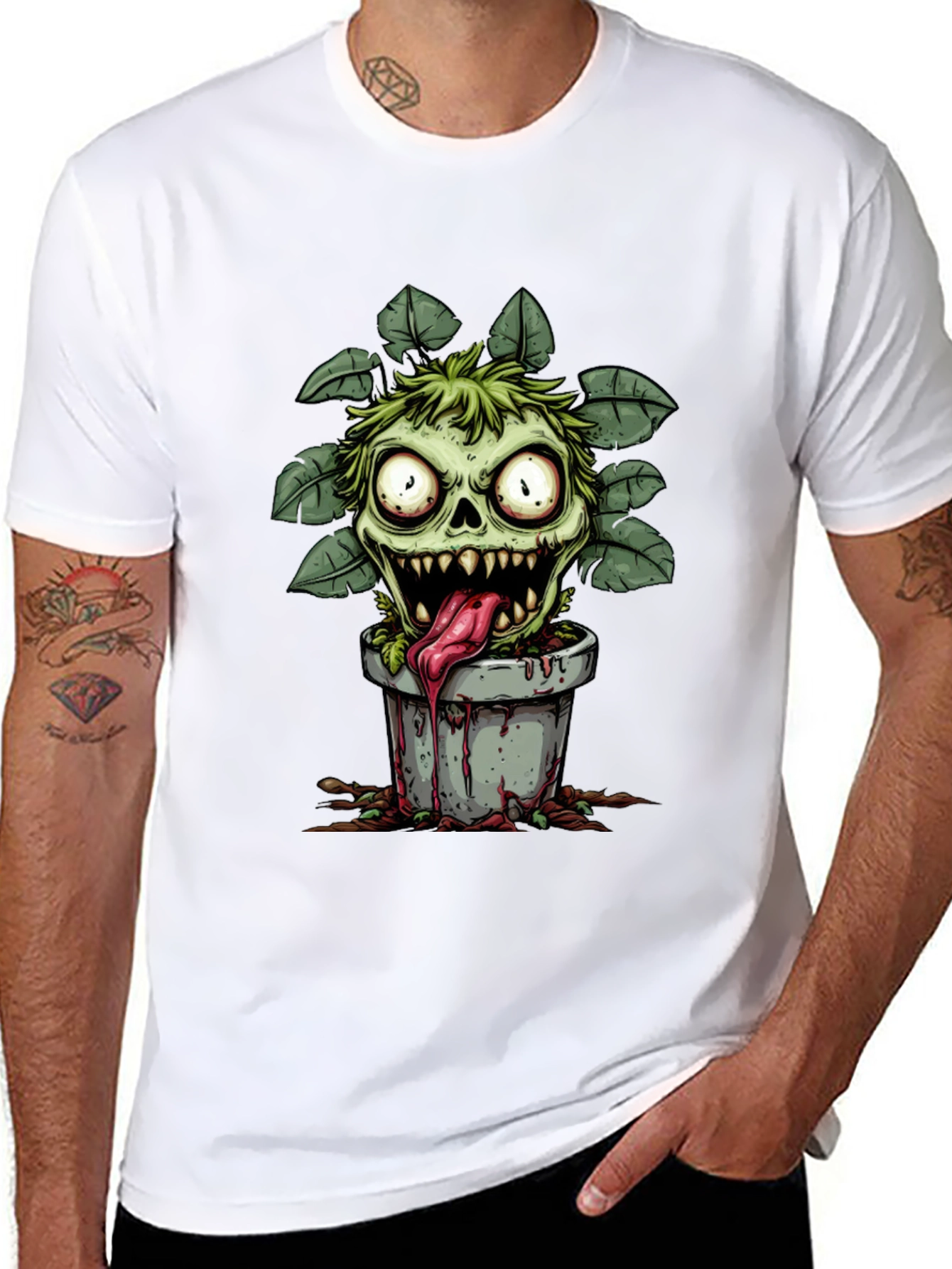 Zombie Plant Monster Graphic T-Shirt