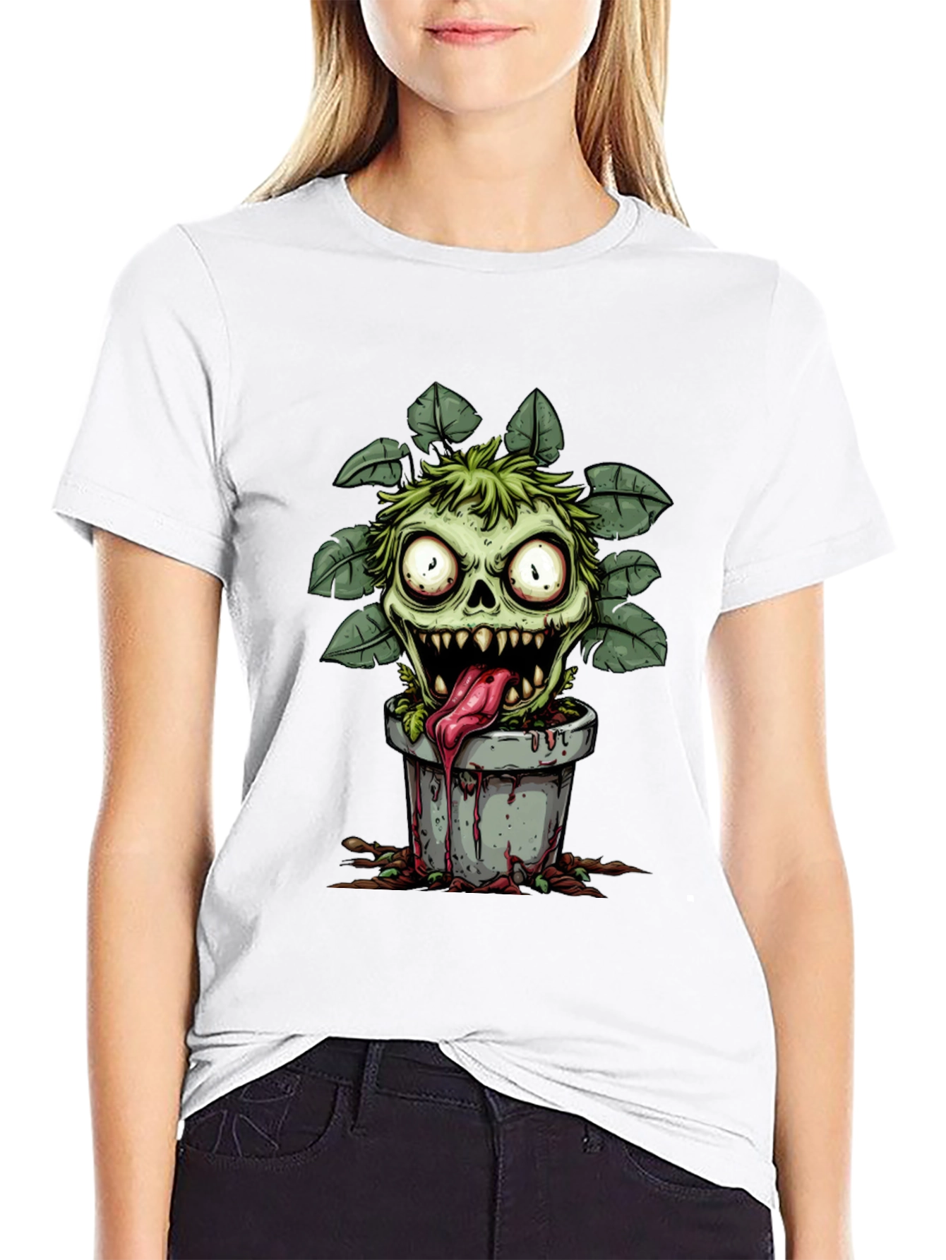 Zombie Plant Monster Graphic T-Shirt