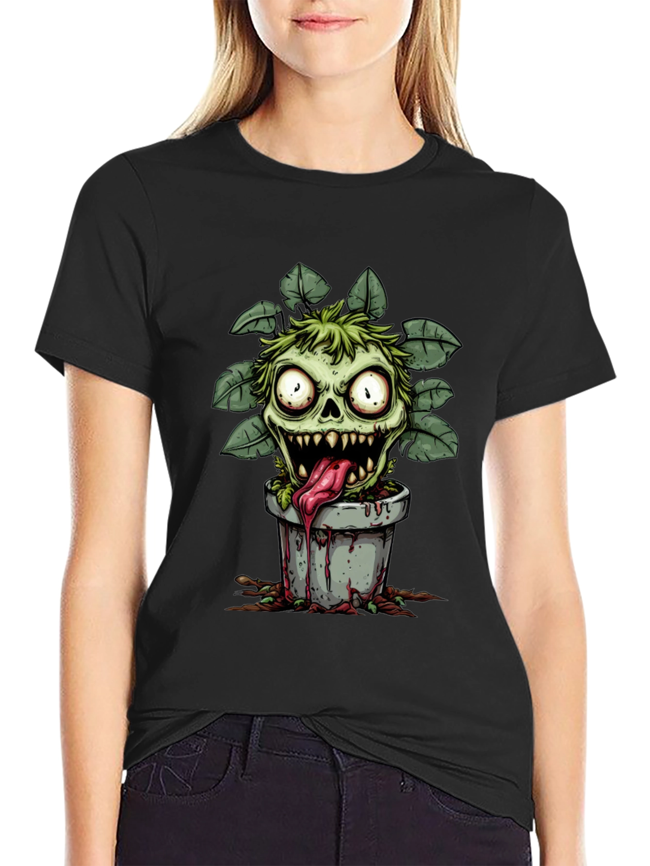 Zombie Plant Monster Graphic T-Shirt
