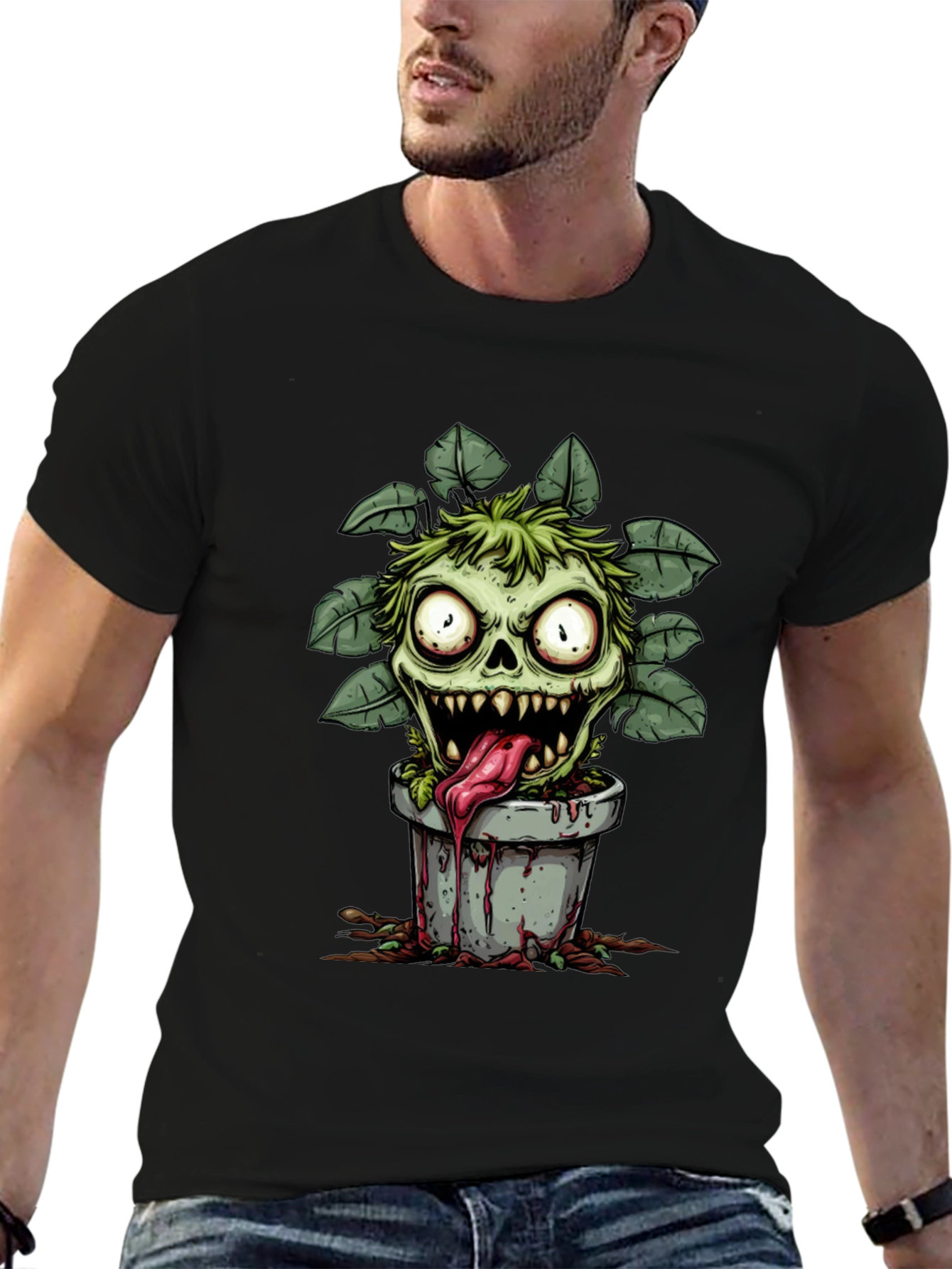 Zombie Plant Monster Graphic T-Shirt