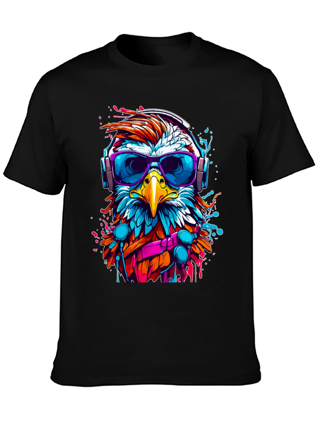 Eagle DJ Graphic T-Shirt - Trendy Bird Tee
