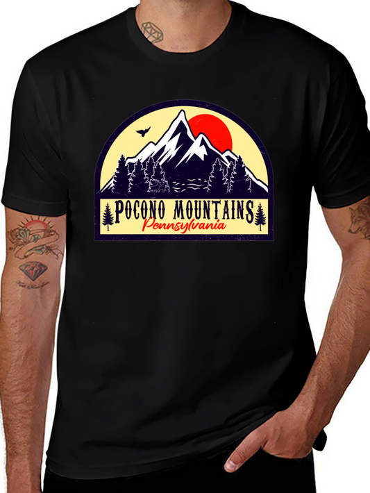 Pocono Mountains Black Graphic T-Shirt