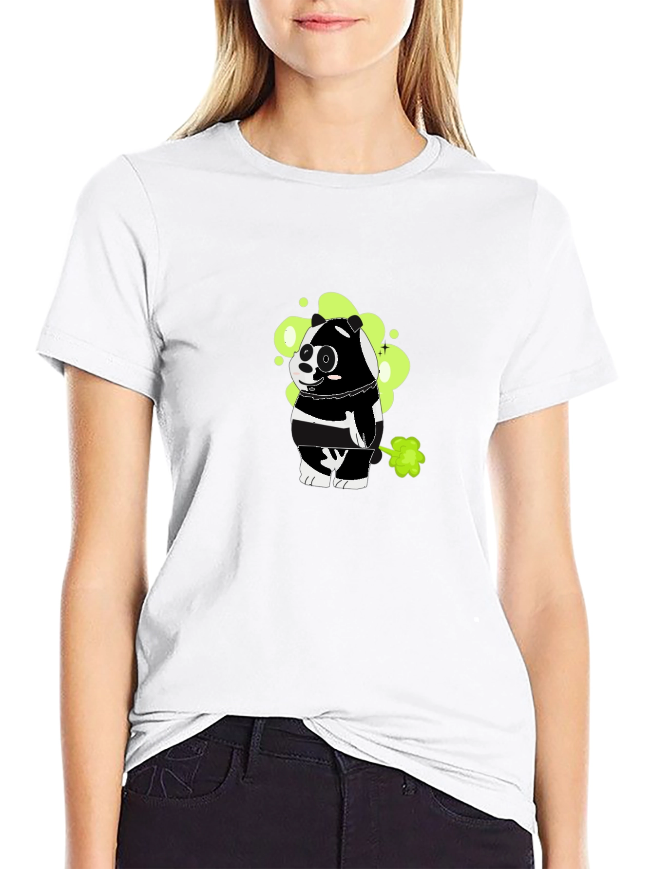 Funny Farting Panda Graphic Tee - Black Cotton T-Shirt
