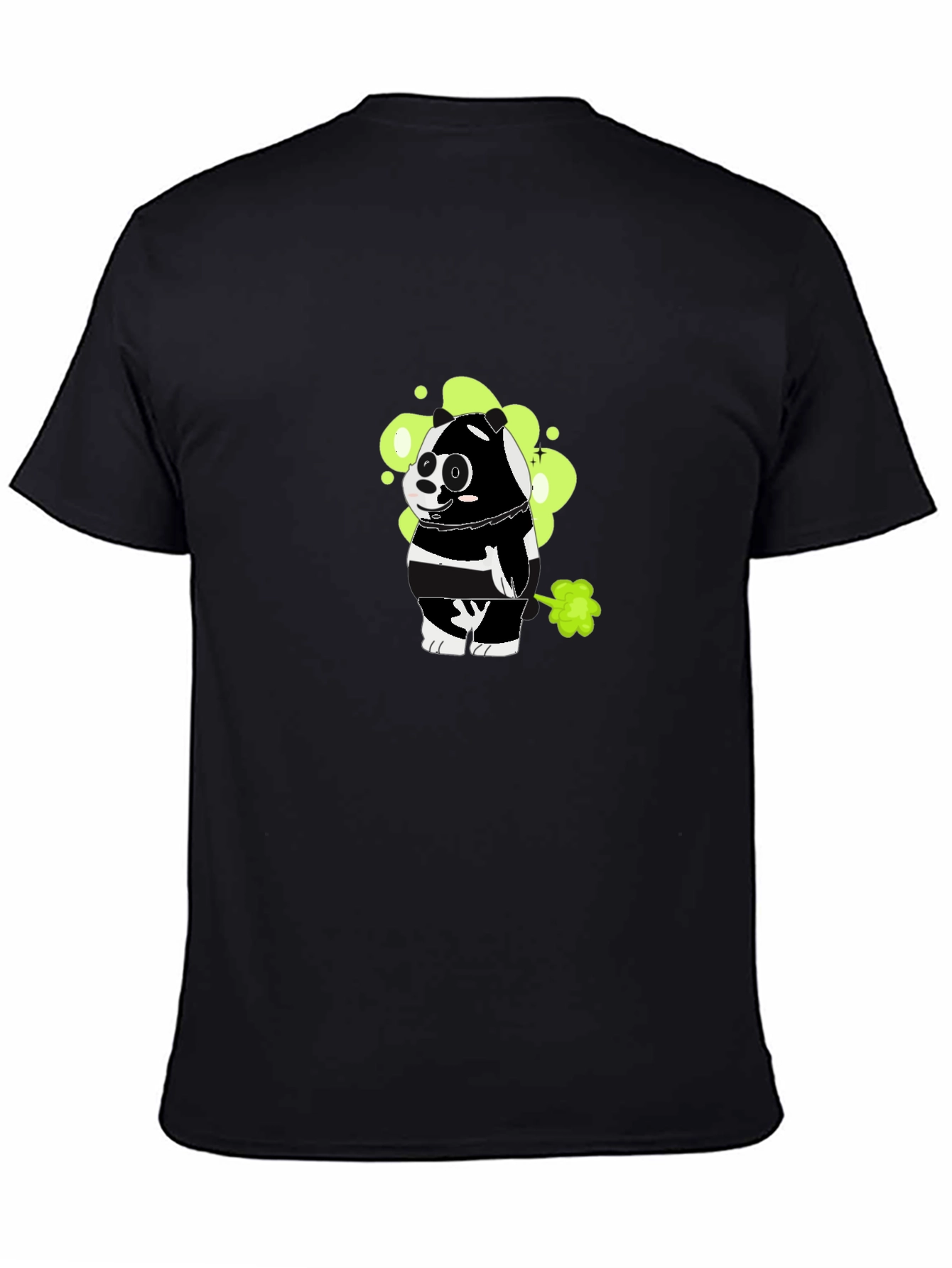 Funny Farting Panda Graphic Tee - Black Cotton T-Shirt
