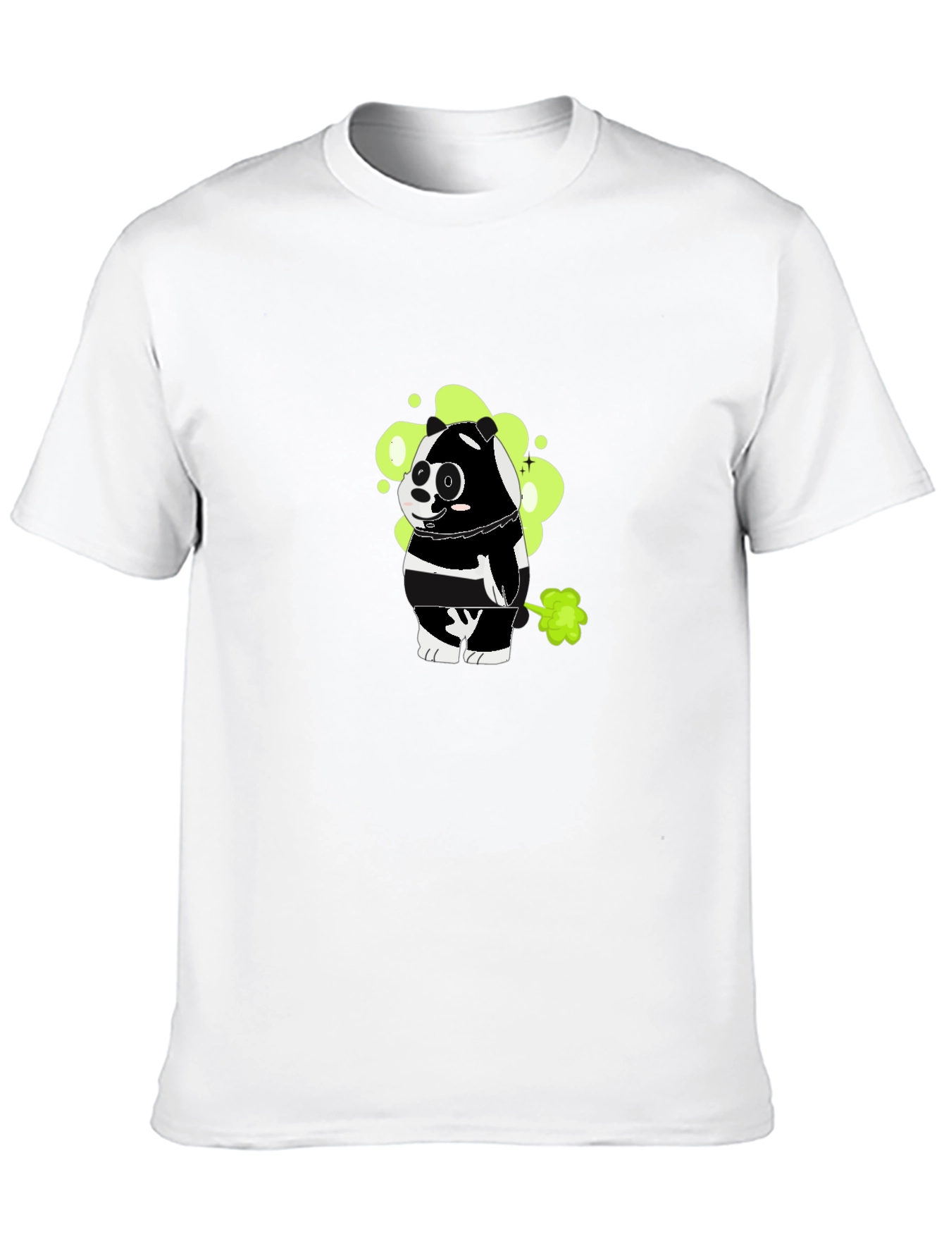 Funny Farting Panda Graphic Tee - Black Cotton T-Shirt