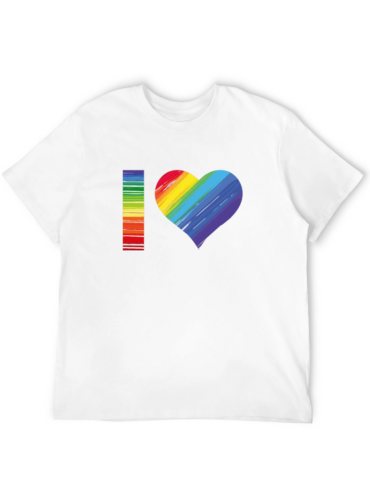 I Love Rainbow Heart Graphic Tee - Black