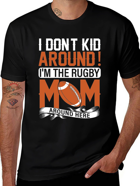 Rugby Mom Graphic T-Shirt - Fun Sports Apparel