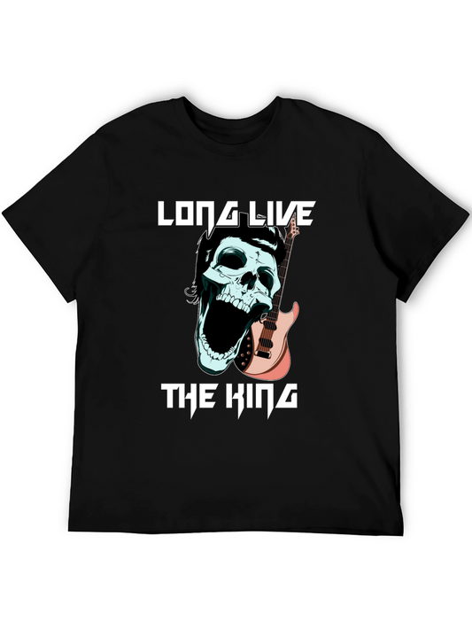 Long Live the King Skull Guitar T-Shirt