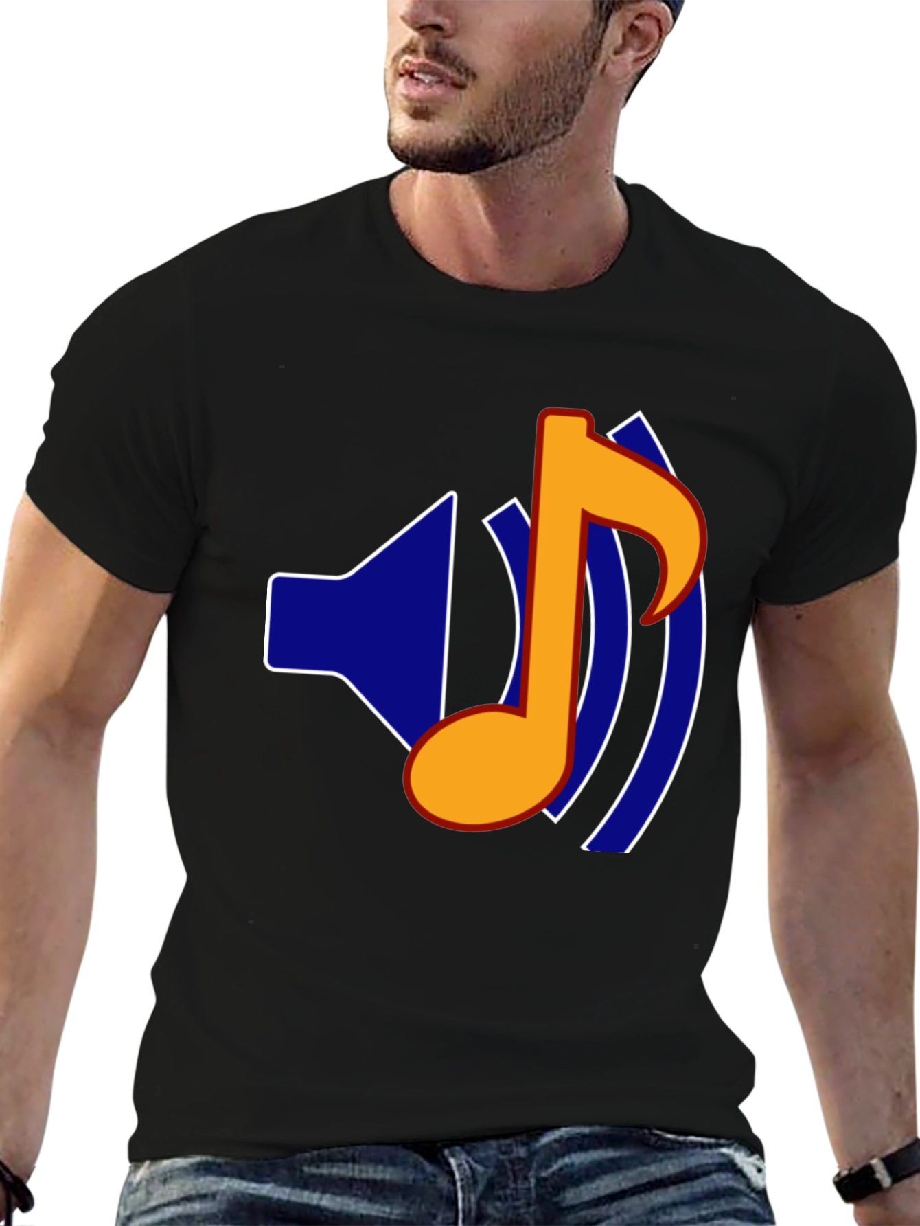 Music Note Graphic Black T-Shirt