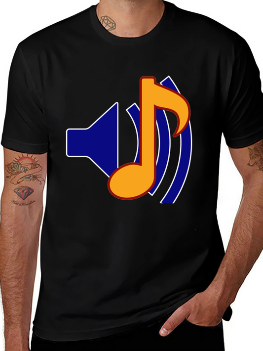 Music Note Graphic Black T-Shirt