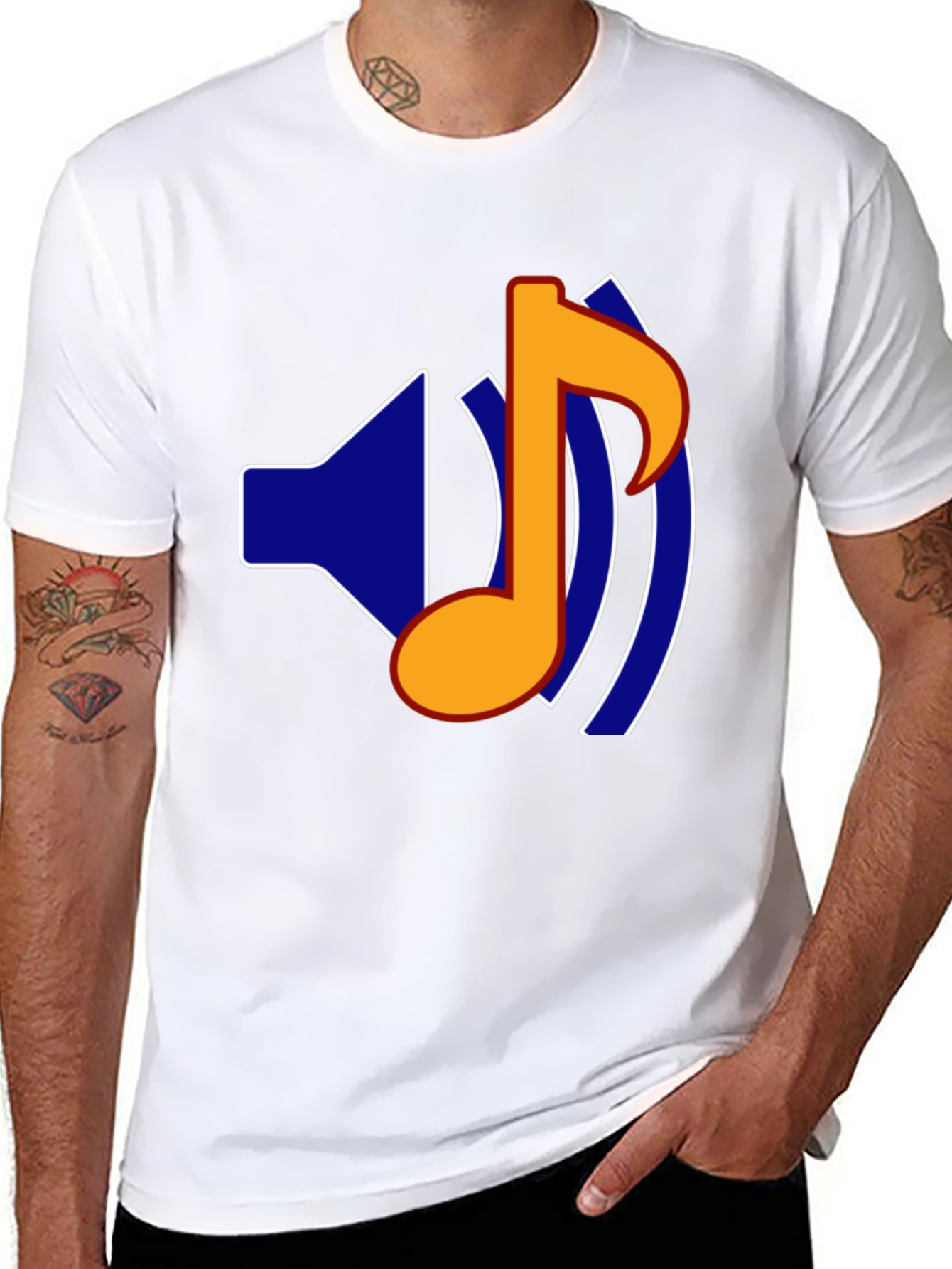 Music Note Graphic Black T-Shirt
