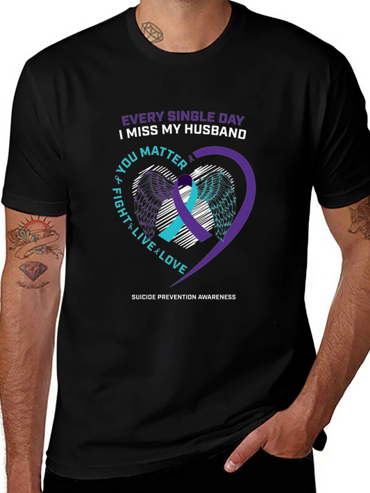 Husband Remembrance Suicide Prevention Awareness T-Shirt
