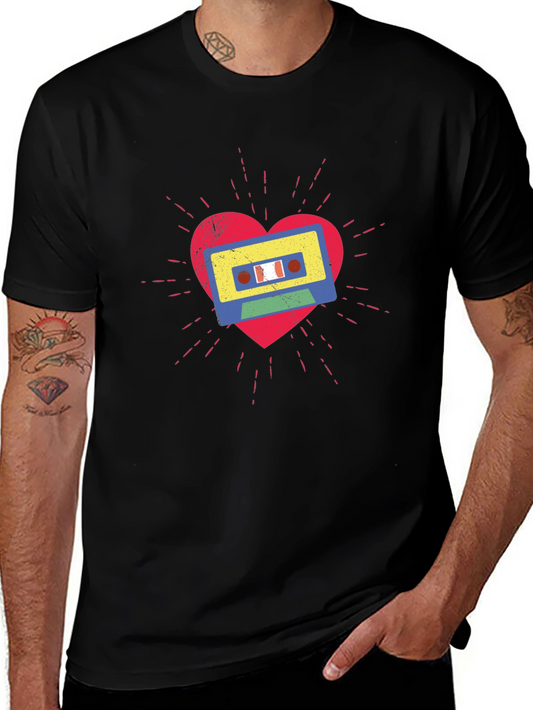 Retro Cassette Tape Heart Graphic Tee